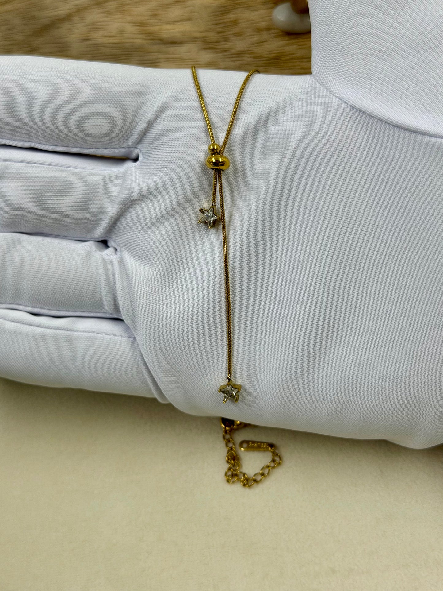 Star Drop Lariat Gold Chain