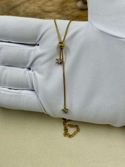 Star Drop Lariat Gold Chain