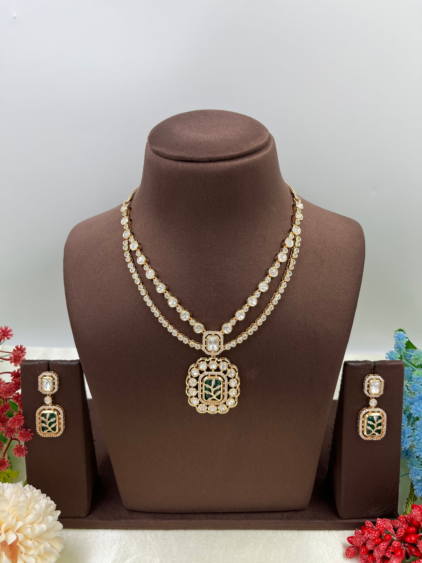Indira Duo Layer Premium Moissanite Necklace