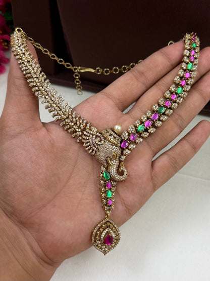 Bharti Victorian Elephant Design Necklace Set