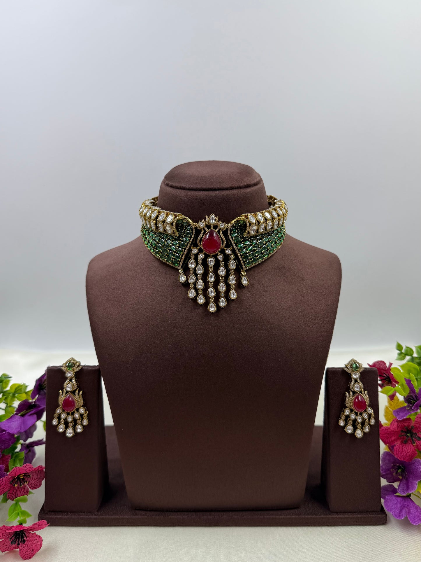 Ahilya Jaipuri Kundan Choker Necklace Set