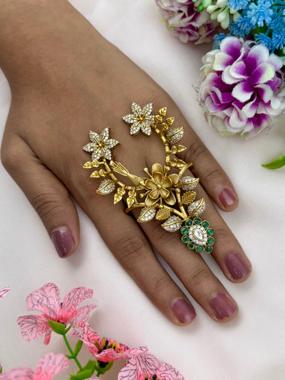 Ruchika Floral Blossom Ring ( Adjustable )
