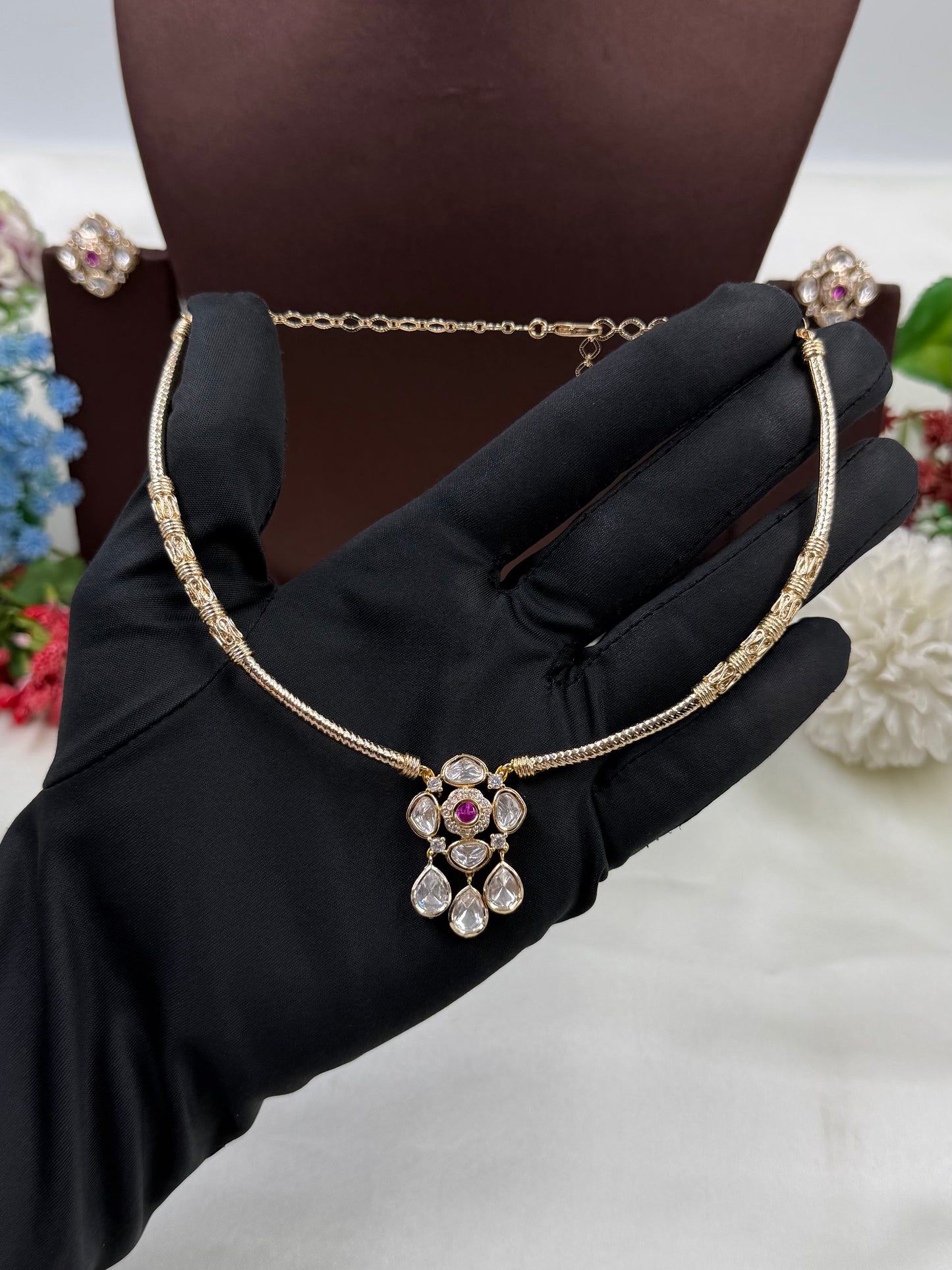 Maira Moissanite Hasli Necklace