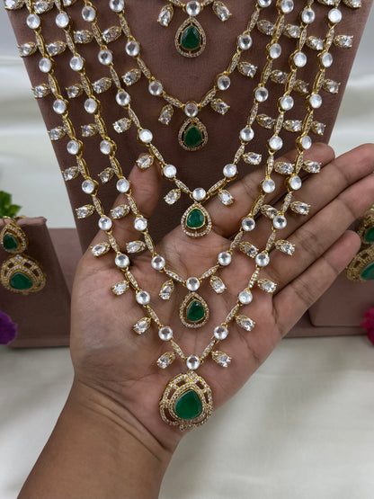 Indrani Victorian Three Layered Long Necklace Set