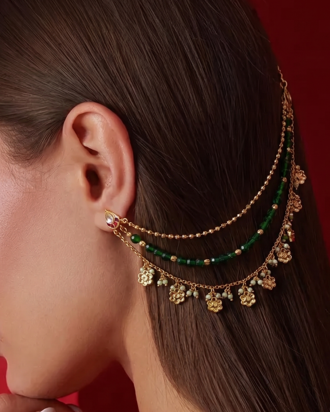 Tejal Pachi kundan Ear Chain