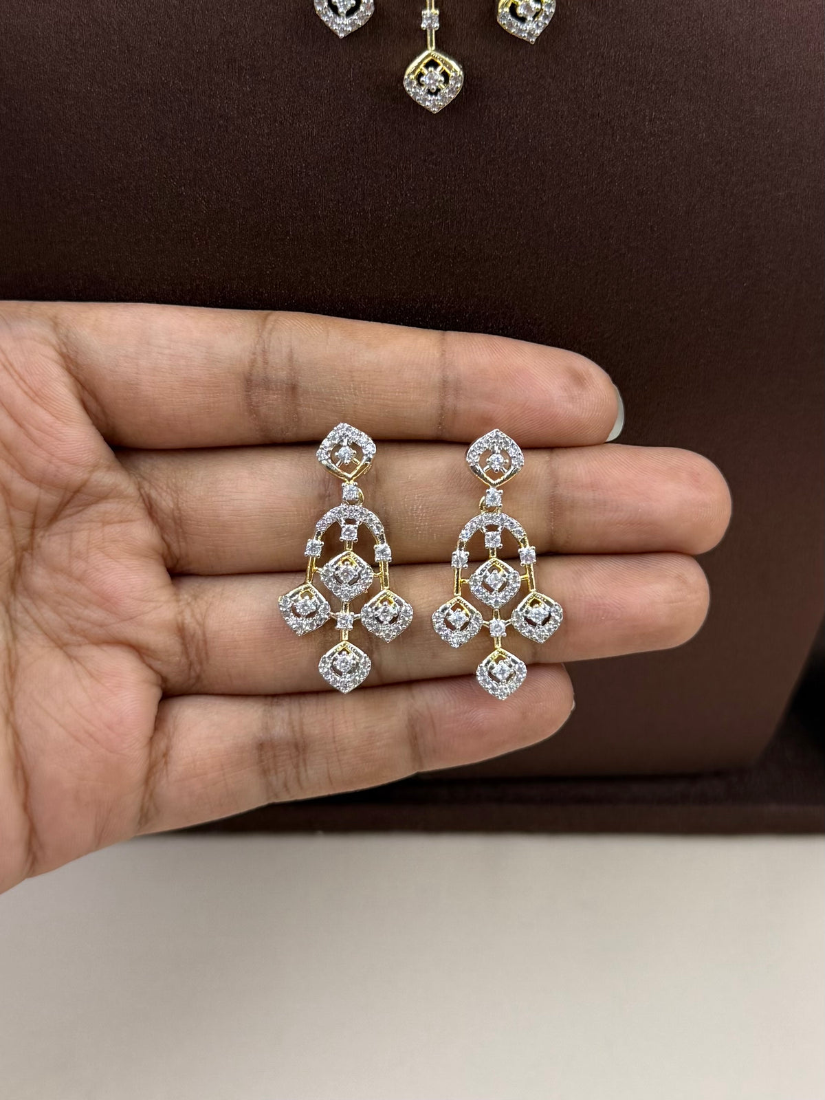 Holly American Diamond Two Tone Necklace Set