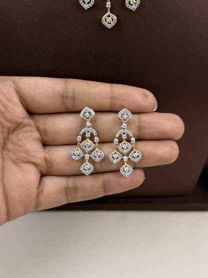 Holly American Diamond Two Tone Necklace Set