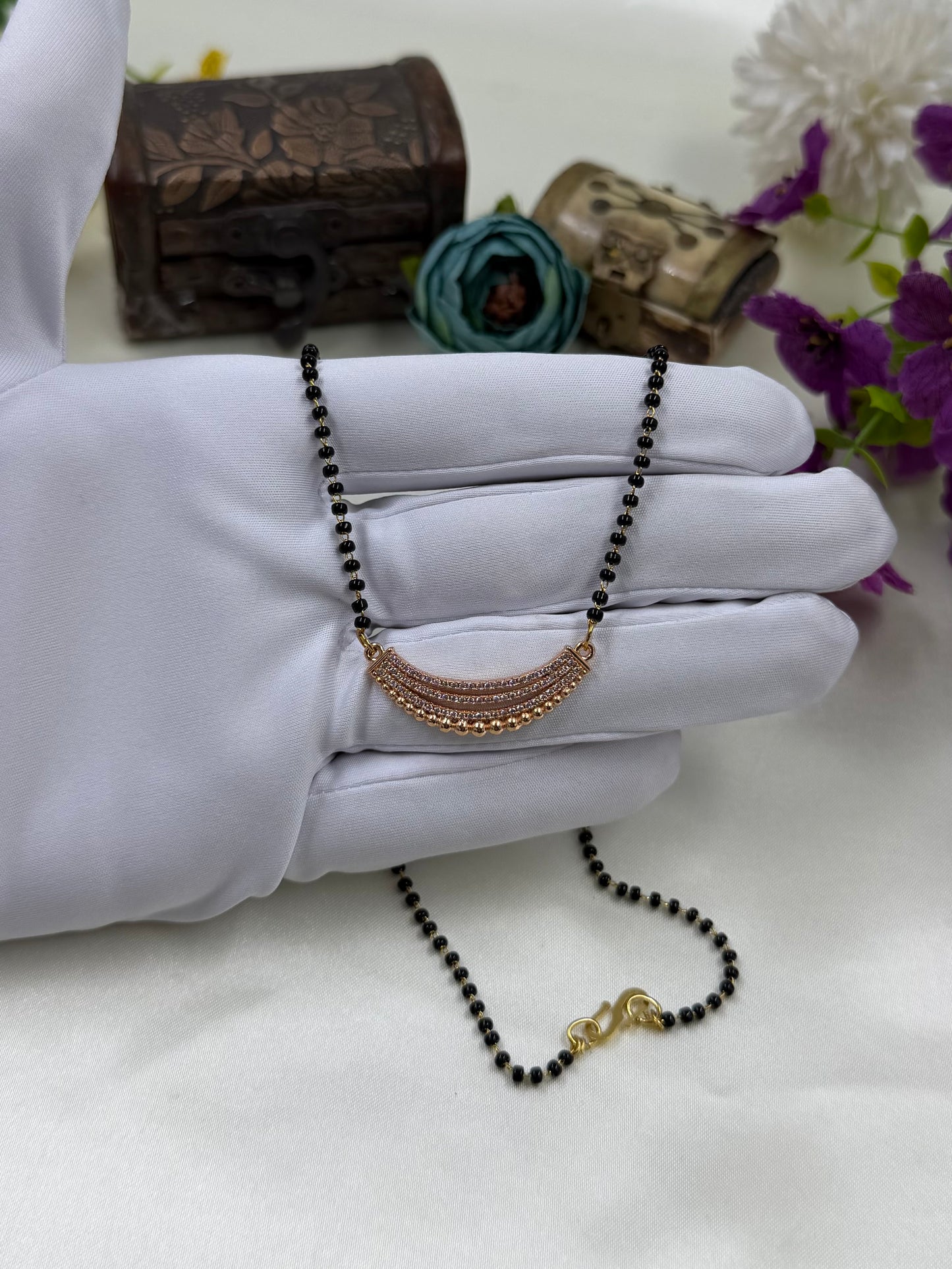 Multi Layer Curved Rose Gold Mangalsutra