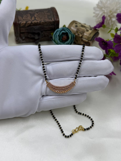 Multi Layer Curved Rose Gold Mangalsutra