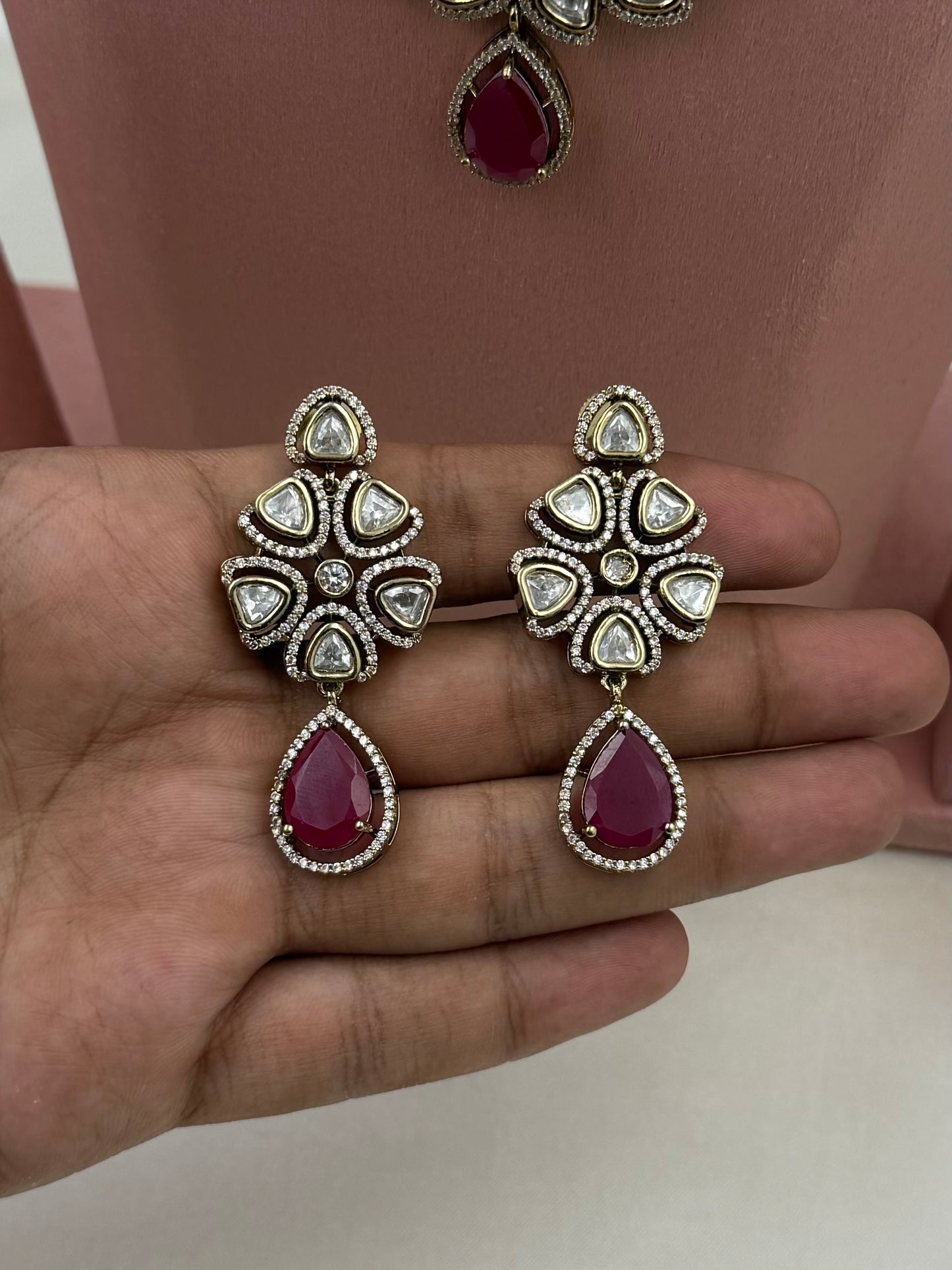 Viha Premium Victorian Double Layer Necklace Set