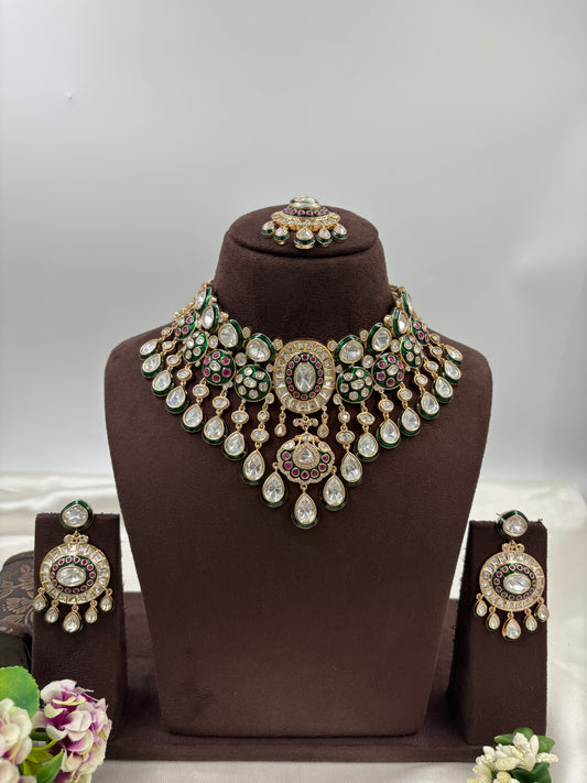 Naayab Vilasa Choker Moissanite Kundan Necklace.