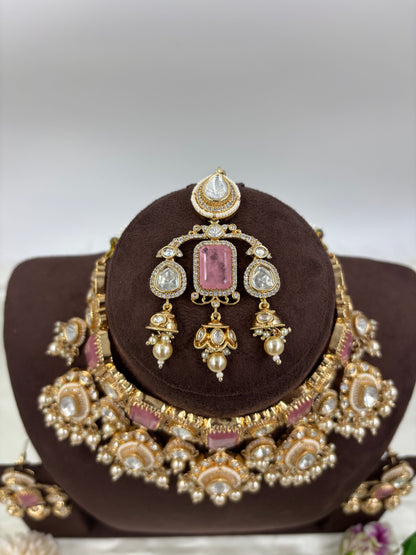 Mughal Meher Moissanite Kundan Necklace