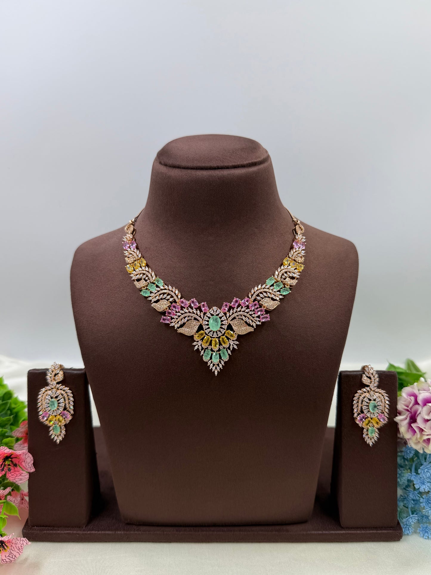 Elina American Diamond Necklace Set