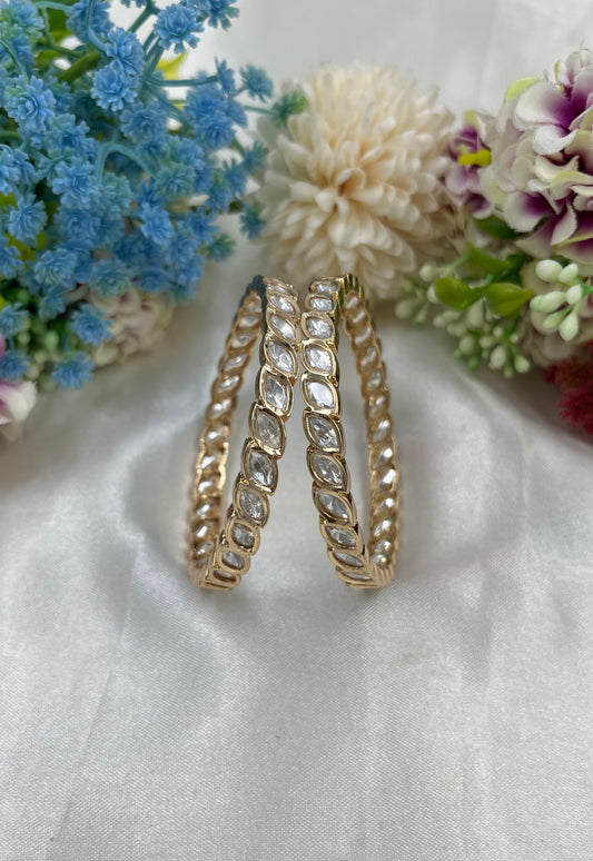 Bela Moissanite Kundan Bangles