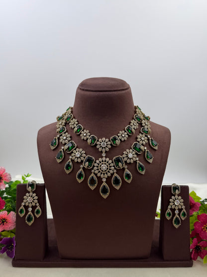Alisha Victorian American Diamond Necklace Set
