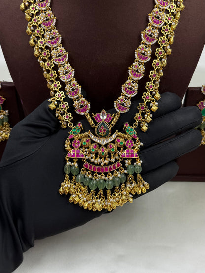 Dipti Pachi Kundan Semi Long Necklace Set