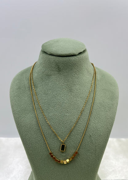 Dual laring Gold Necklace