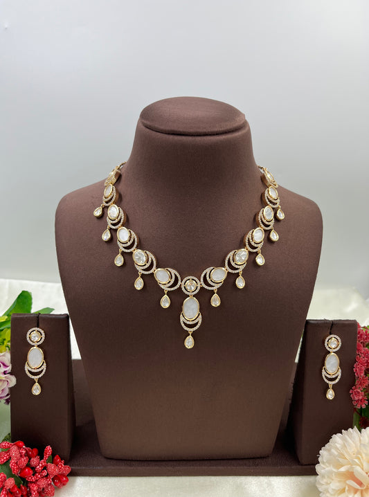 Kaushalya Premium Moissanite Kundan Necklace