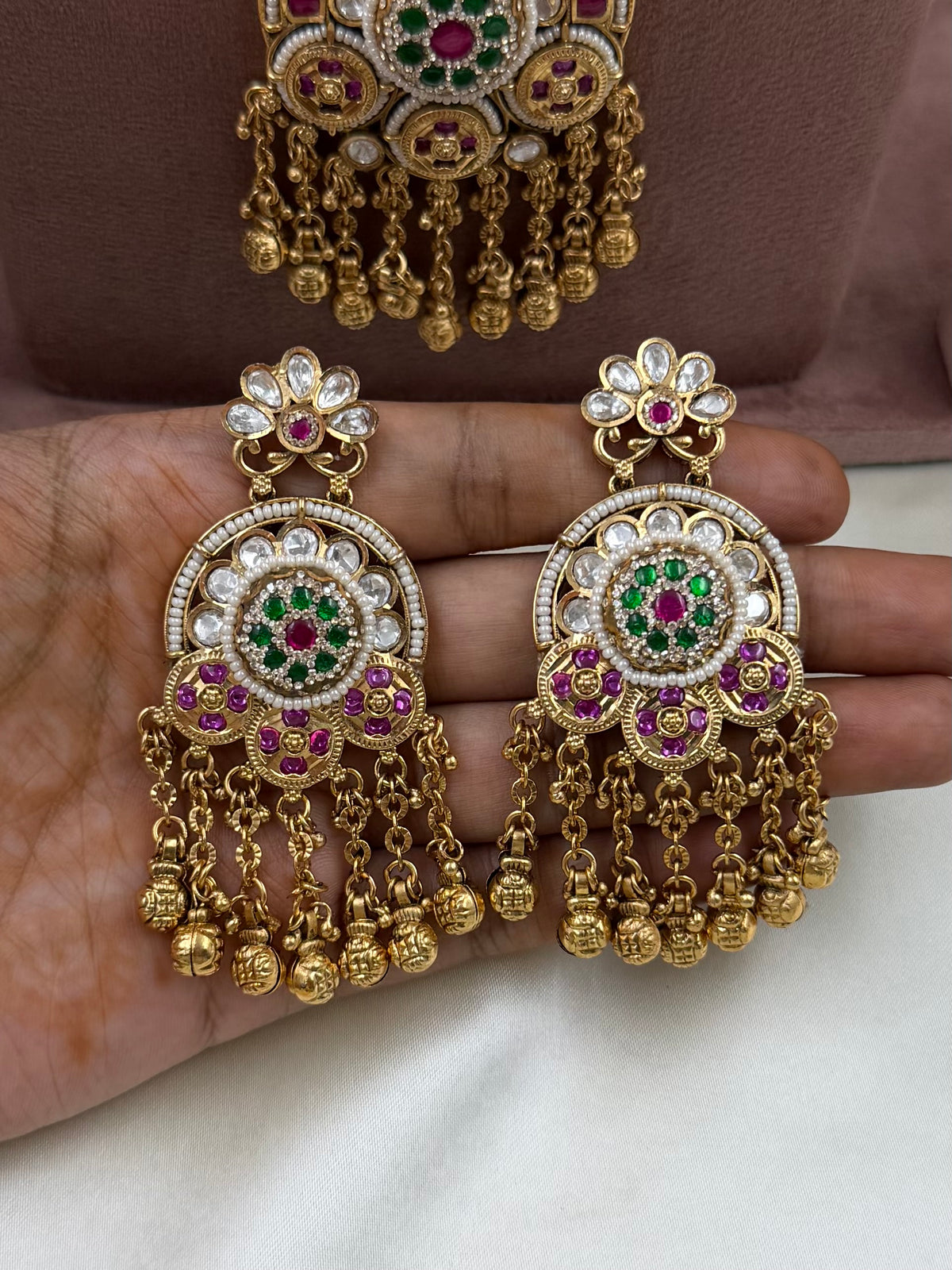 Dhanya Premium Heritage Chorski Combo Necklace Set