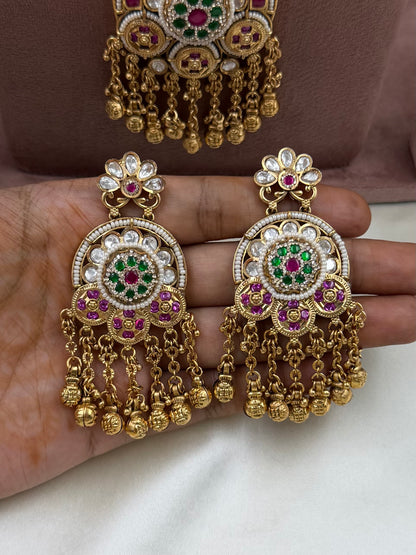 Dhanya Premium Heritage Chorski Combo Necklace Set