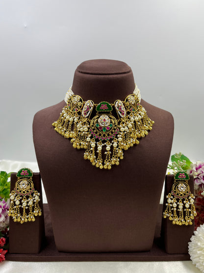 Khushi Pachi Kundan Necklace Set