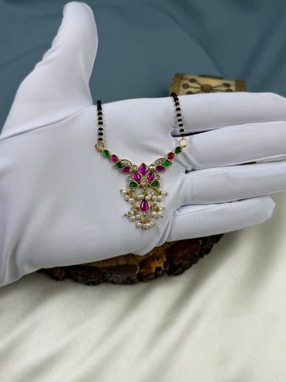 Pearl Drop Pachi Kundan Mangalsutra
