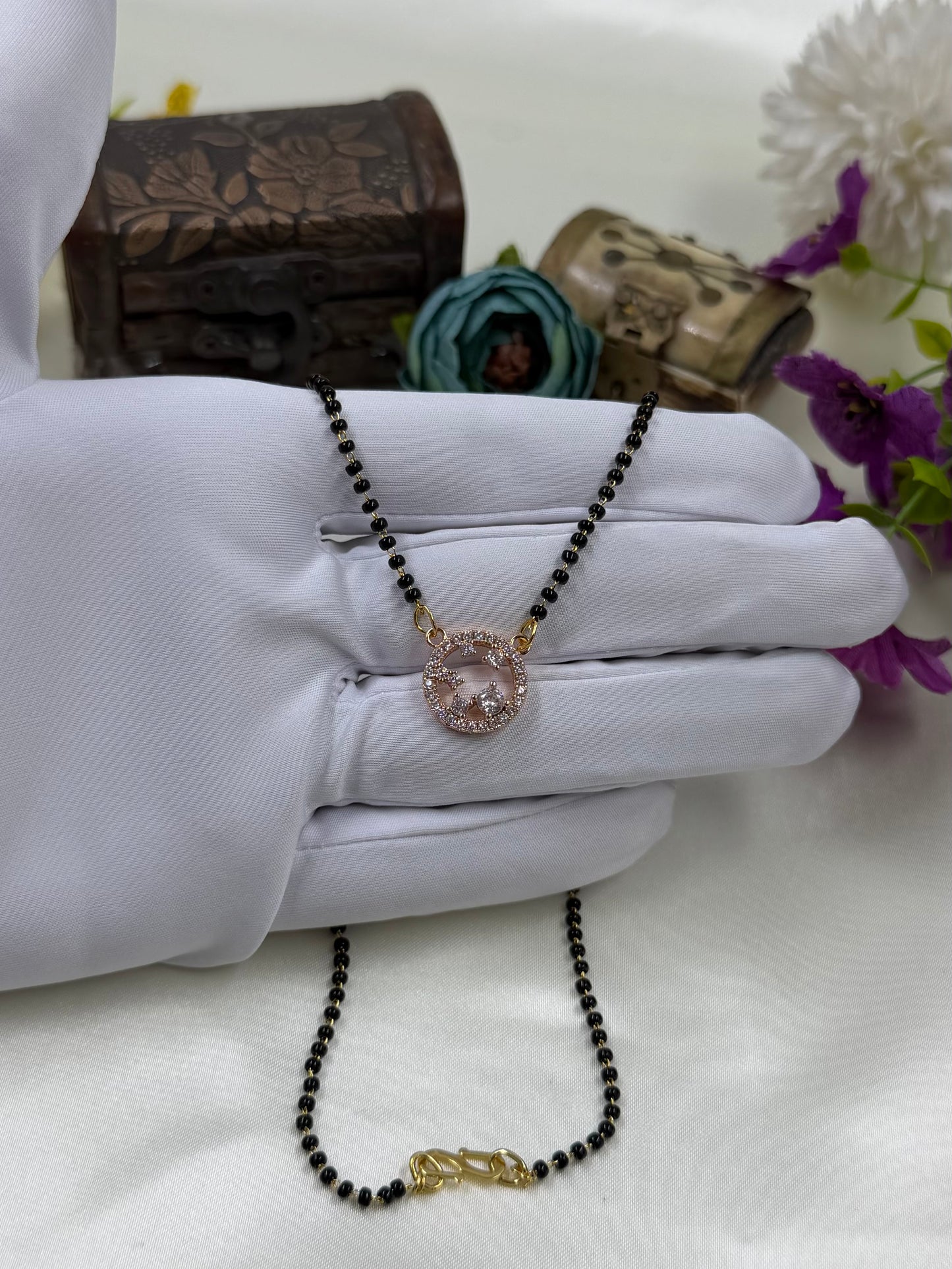 Moon and Star Rose Gold Mangalsutra