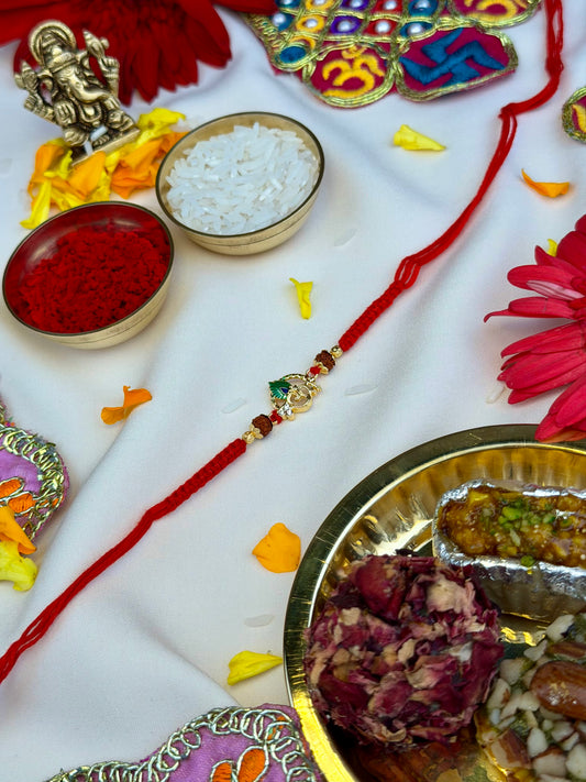 Divine Ganpati Mor Pankh Rakhi