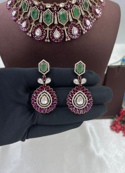 Radha Jaipuri Moissanite Kundan Choker Necklace