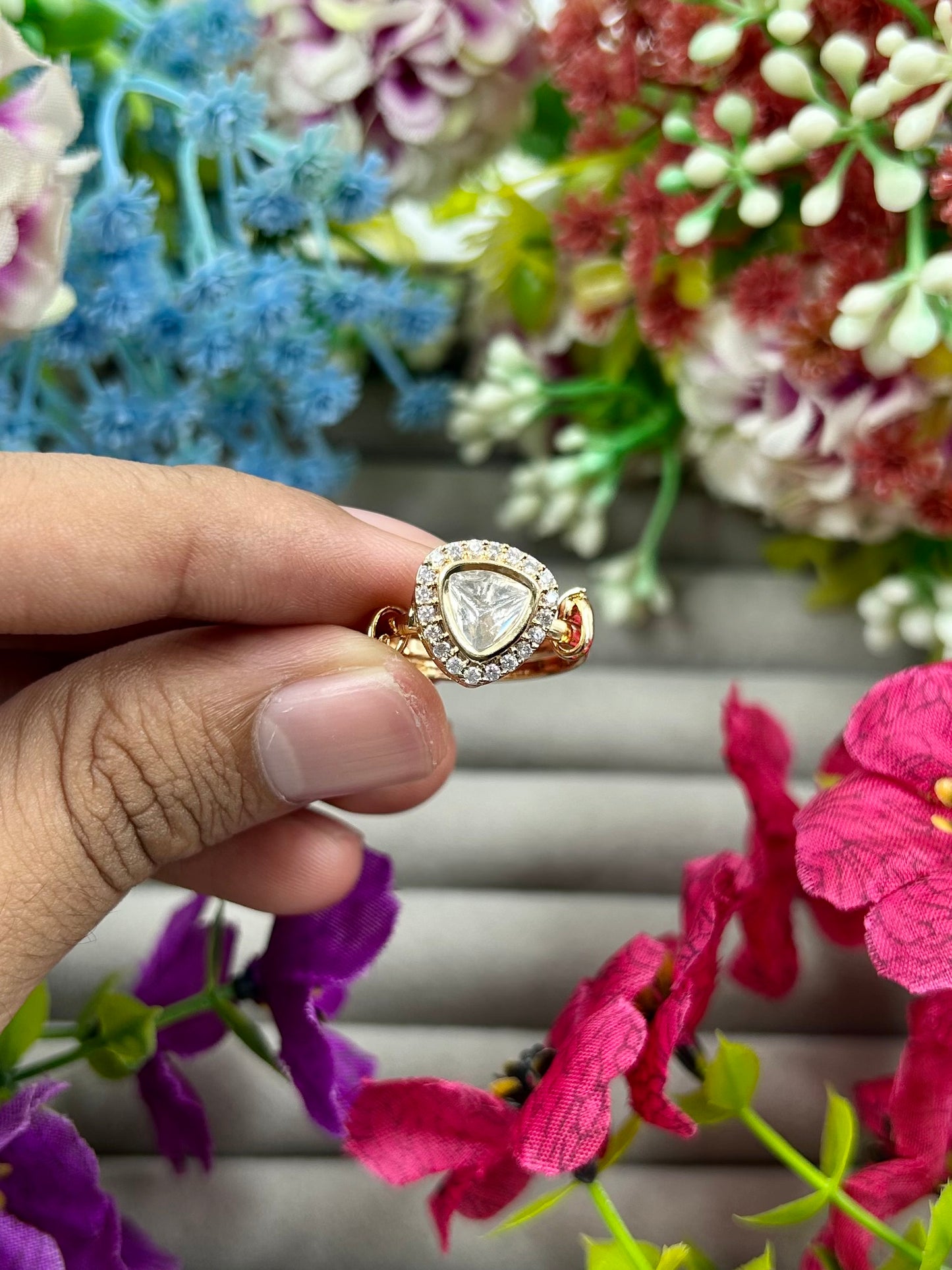 Jivana Moissanite Ring (Adjustable)
