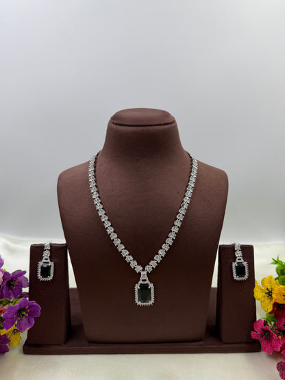 Isla American Diamond Semi Long Necklace