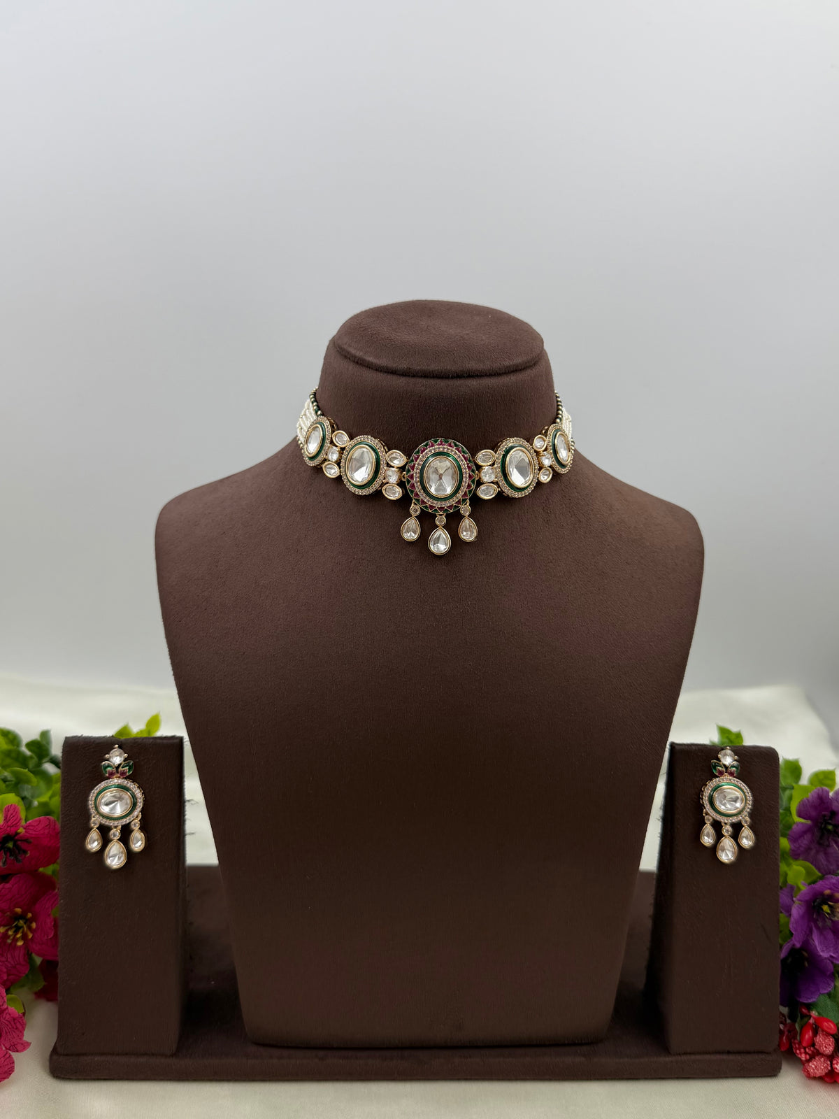 Rashmi Moissanite Delicate Necklace Set