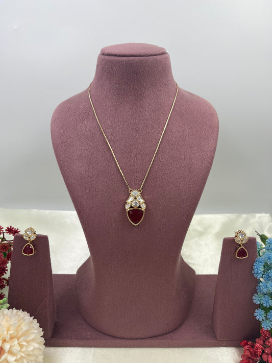 Ornate Moissanite Chain Pendant