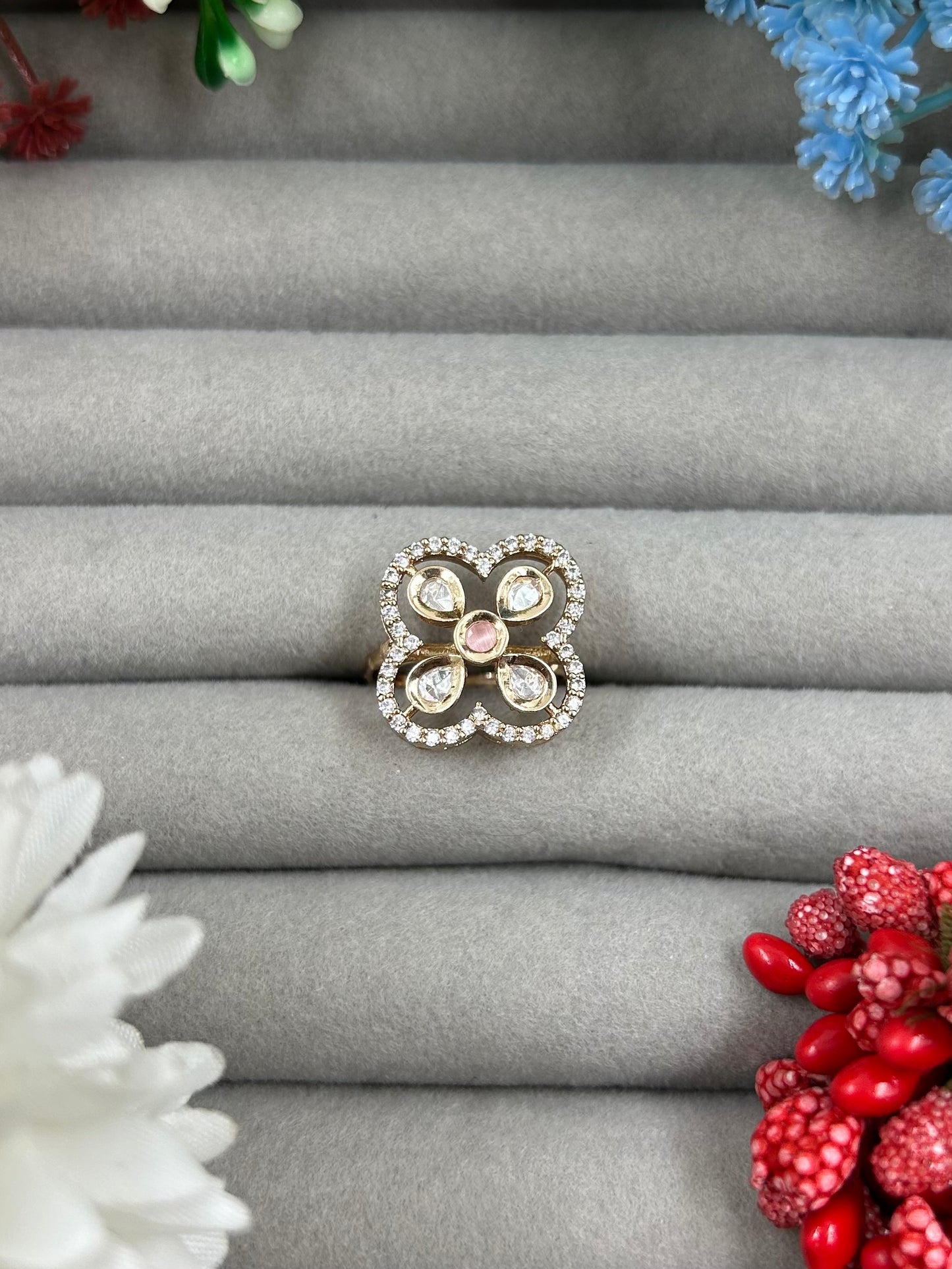 Harshada Moissanite Ring (Adjustable)