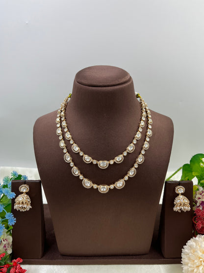 Hiya Dual laring Moissanite Necklace