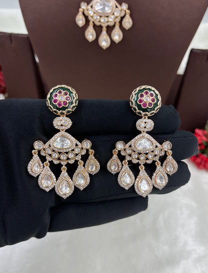 Samiksha Double Meena Kari Moissanite Necklace.
