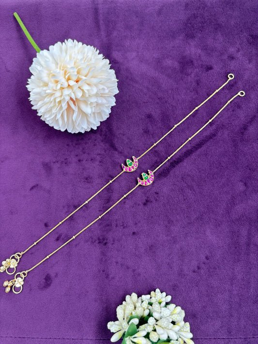 Meher Premium Pachi kundan Anklet