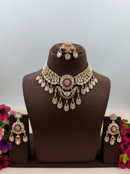 Shivangi Moissanite Choker Necklace Set