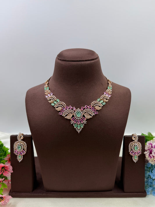 Elina American Diamond Necklace Set