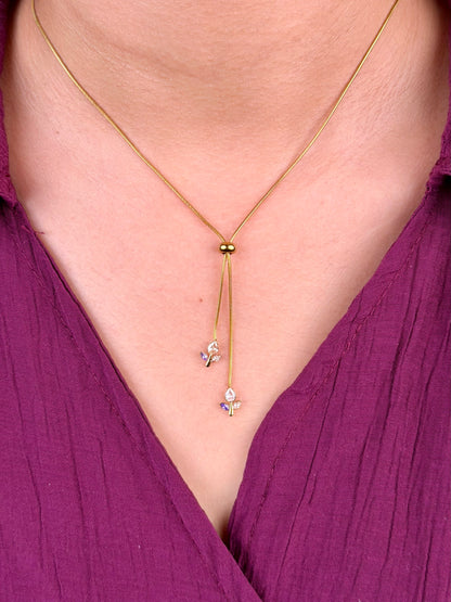 Bloom Drop Lariat Gold Chain