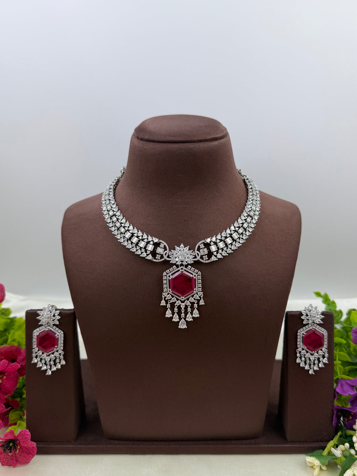 Zoe American Diamond Necklace Set
