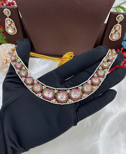 Reyna Moissanite Kundan Necklace
