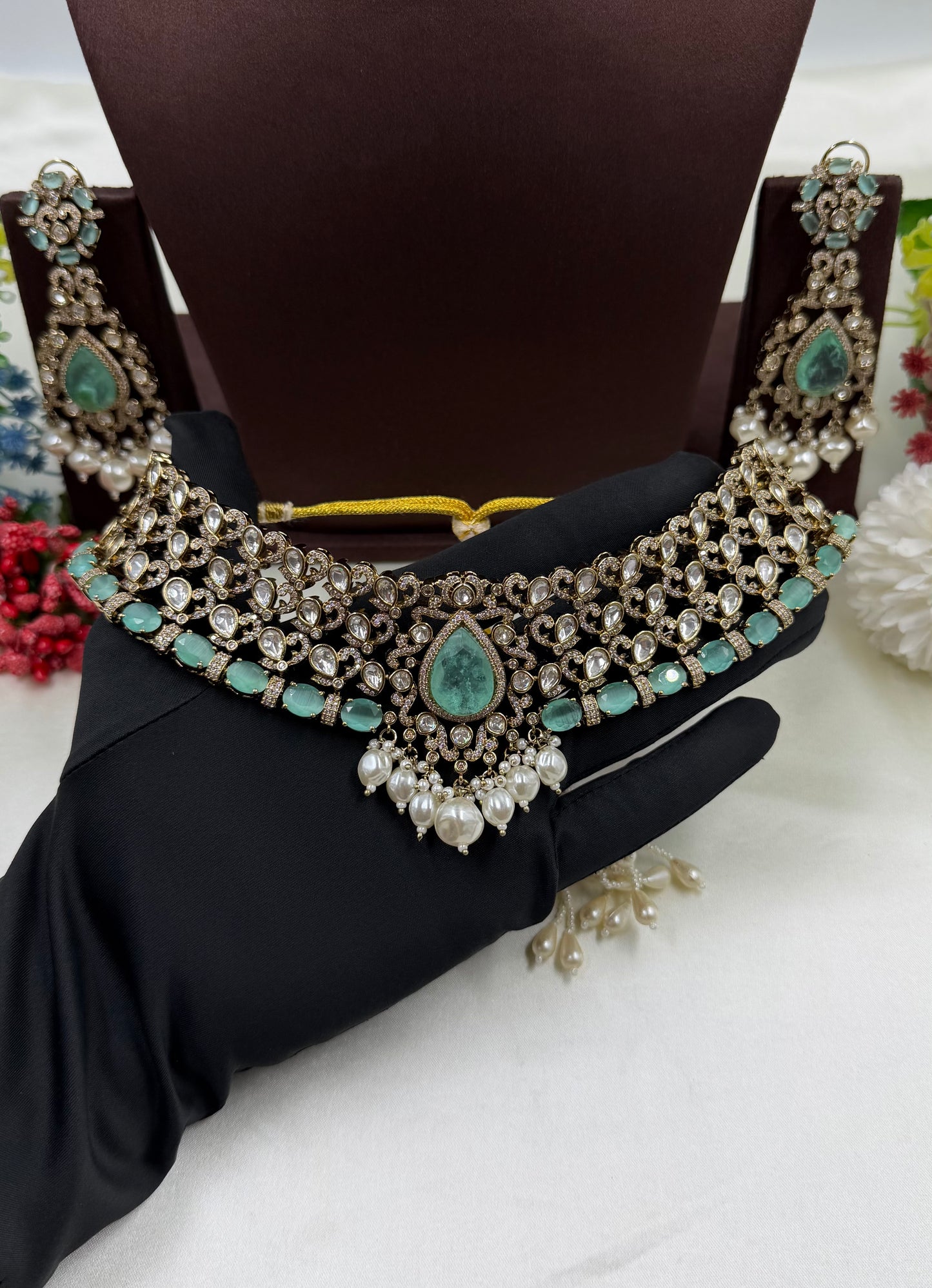 Tarini Victorian Premium Choker Necklace Set