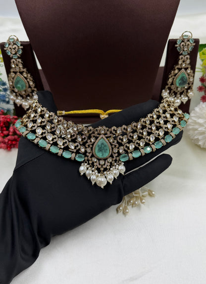 Tarini Victorian Premium Choker Necklace Set