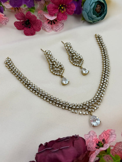 Kareena Victorian American Diamond Delicate Necklace
