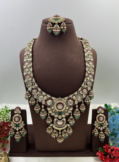 Tejal Victorian Moissanite Long Necklace