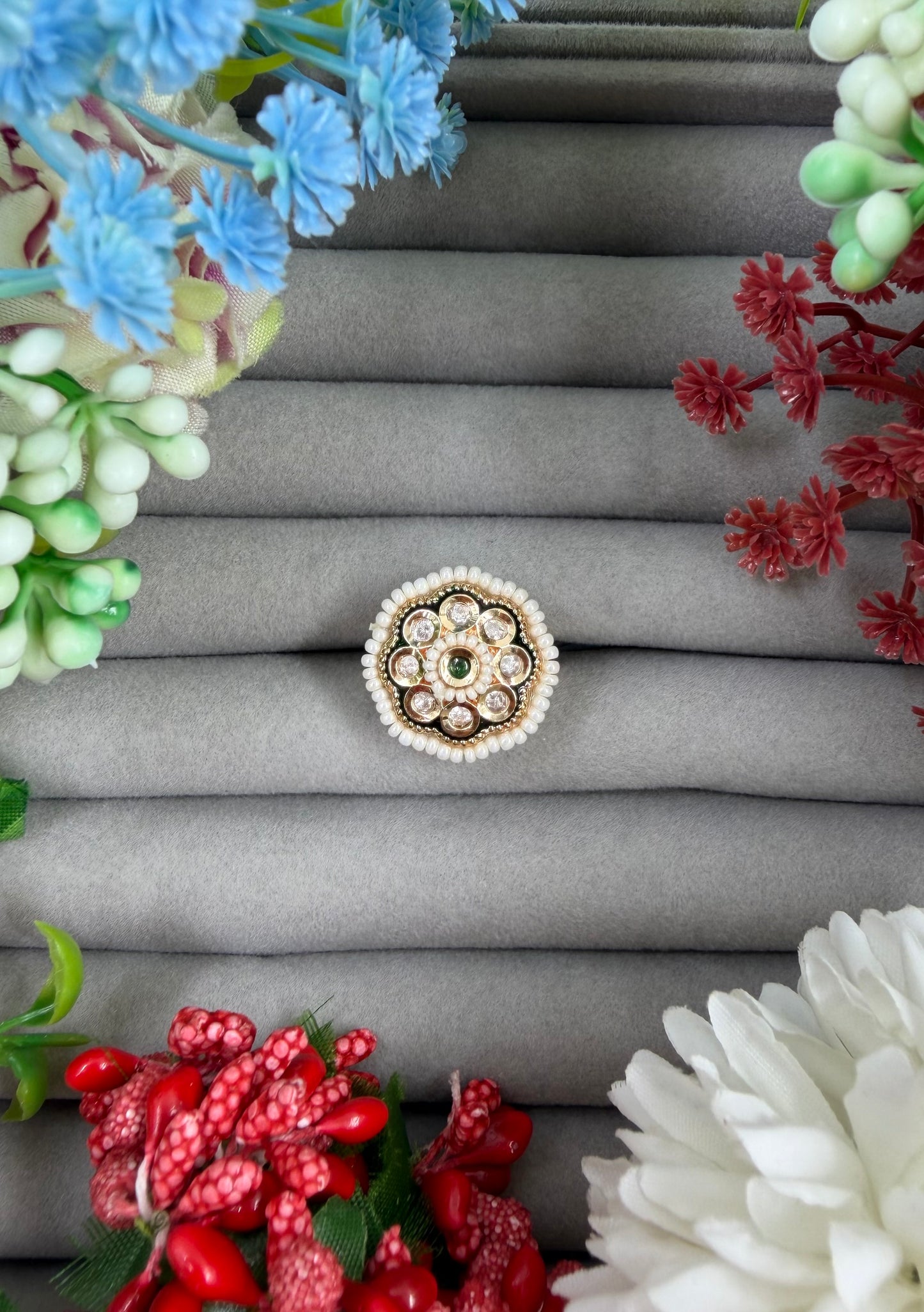 Amaze Premium Moissanite Kundan Fingering