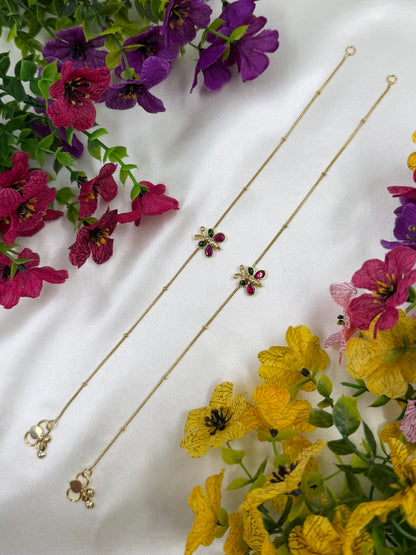 Indu Pachi Kundan Anklet