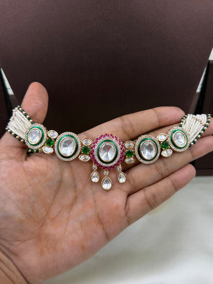 Rashmi Moissanite Delicate Necklace Set