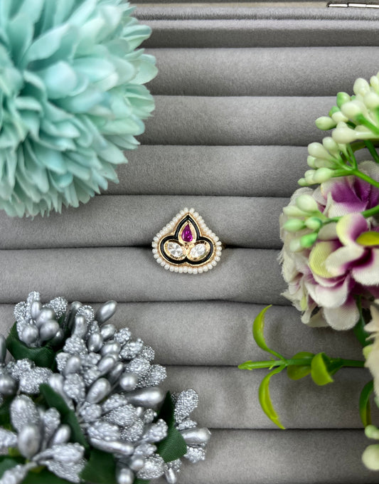 Rhea Premium Moissanite Kundan Fingering